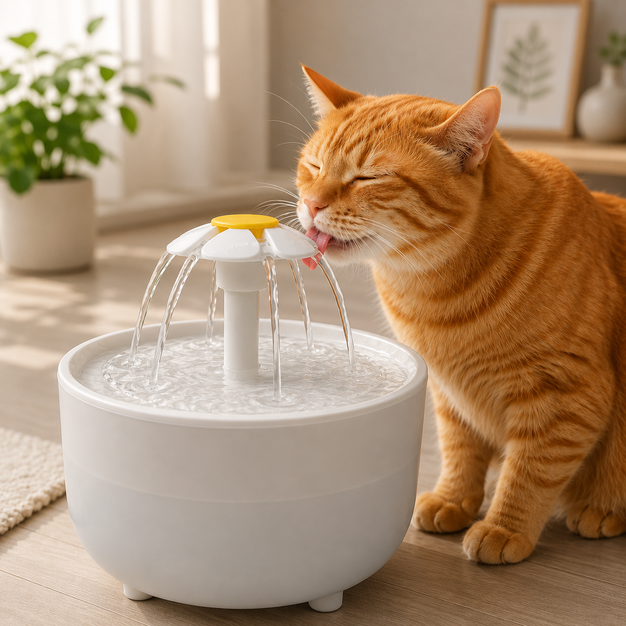 Lotus Pet Water Fountain — Silent Automatic Drinking Fountain for Pets
